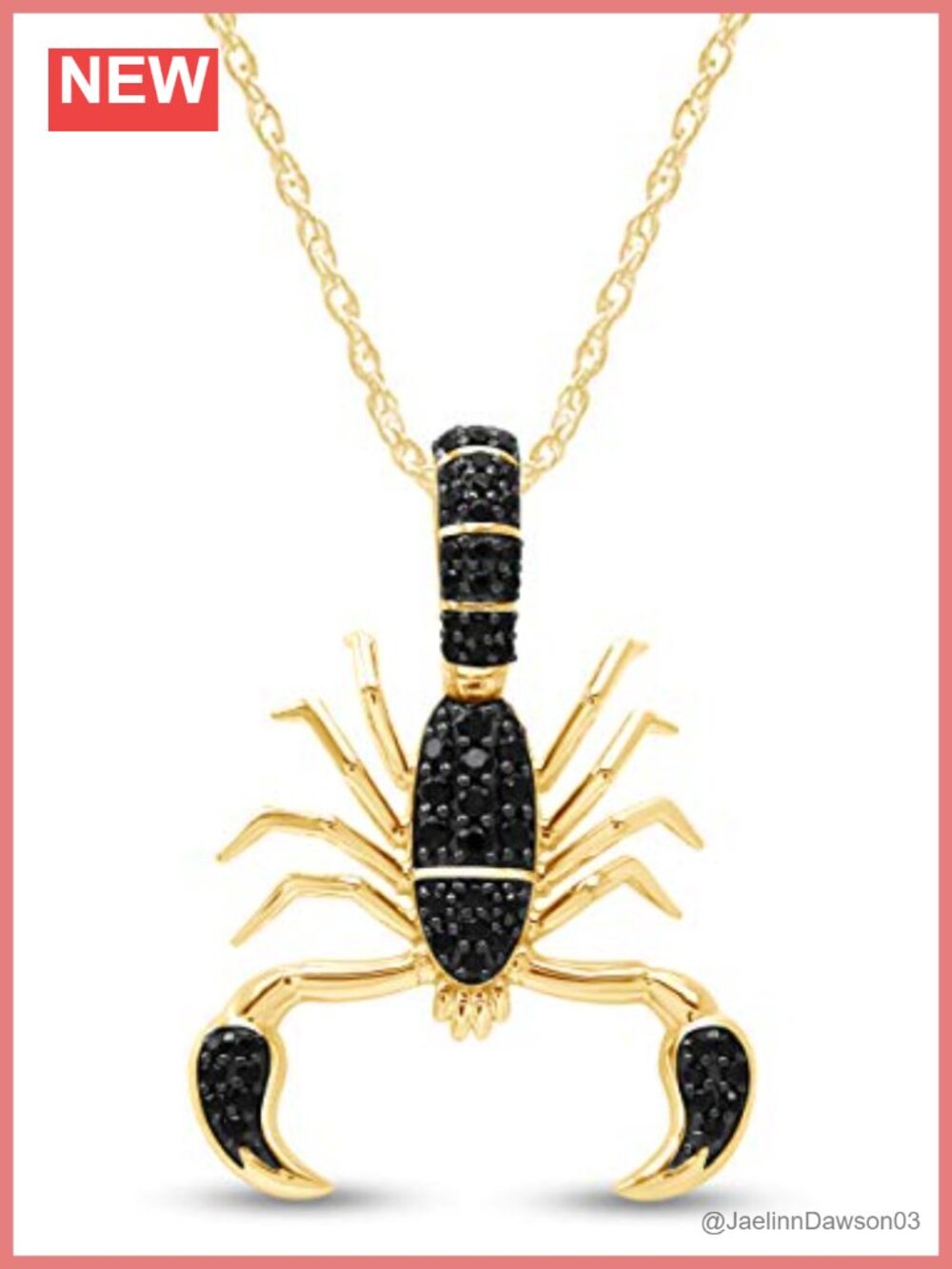 Scorpion Pendant Necklace 14K Yellow Gold Over Sterling Silver 18in